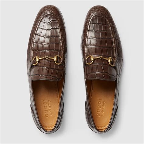 gucci jordaan crocodile loafers.